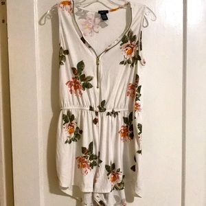 Zip up floral romper